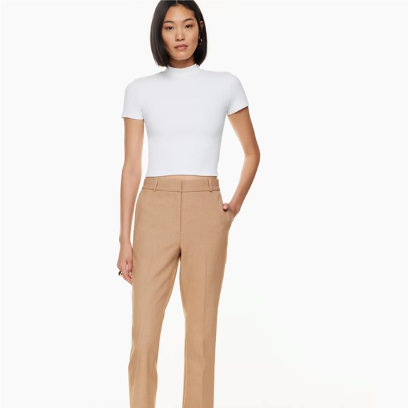 NWOT Aritzia White Mock Neck Tee - Picture 3 of 8